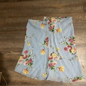Tommy Hilfiger Women's‎ Size 14 Blue Floral A-Line Midi Skirt Vintage